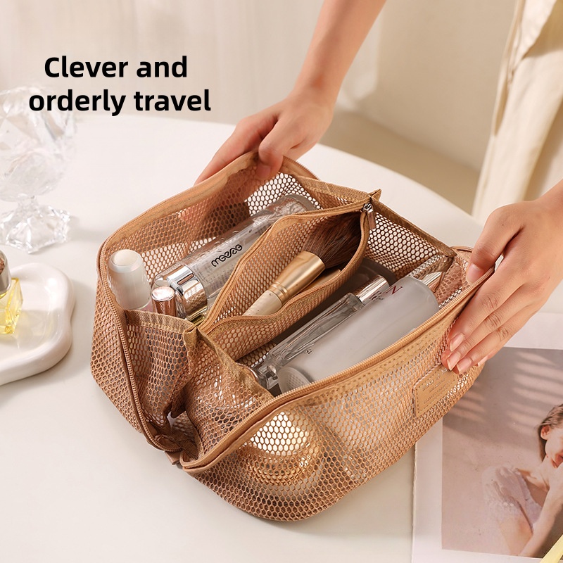Luxury Bags China Wholesale - Großhandel Fabrikverkauf Durchsichtige Netz-Kosmetiktasche Tragbare Luxus-Reise-Organizer-Tasche