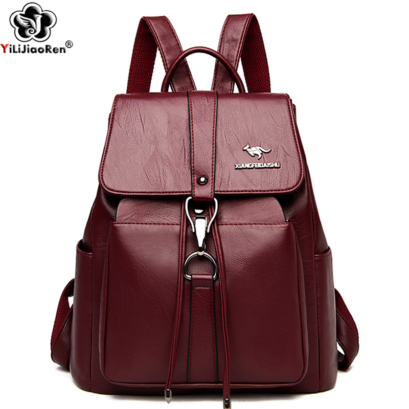 Genuine Leather Backpack - Anti Diebstahl Rucksack Frauen Schulter Tasche