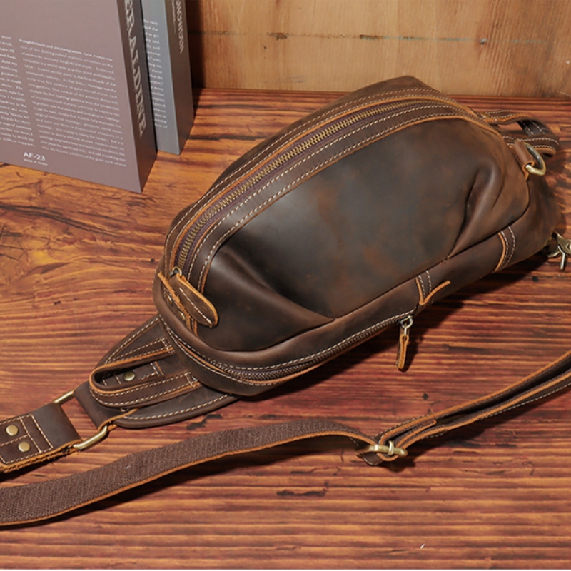 Genuine Leather Backpack - Mode-Design Luxus männer Sling Brust Tasche
