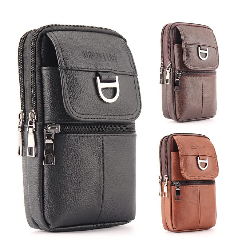 Genuine Leather Backpack - Herren-Leder-Gürteltasche - Große Kapazität Handy-Gürteltasche -