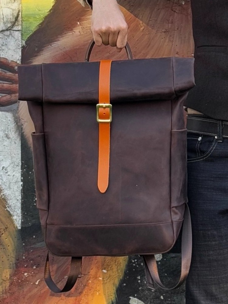Großer Herren-Rucksack aus Ech – Genuine Leather Backpack Bewertung und Preis
