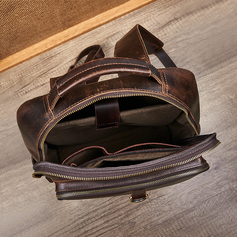 Herren-Laptop-Rucksack aus gew – Genuine Leather Backpack Bewertung und Preis