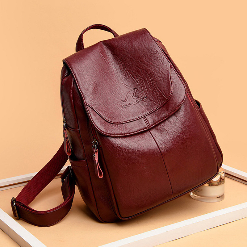 9-farbige Damen-Rucksäcke aus  – Genuine Leather Backpack Bewertung und Preis