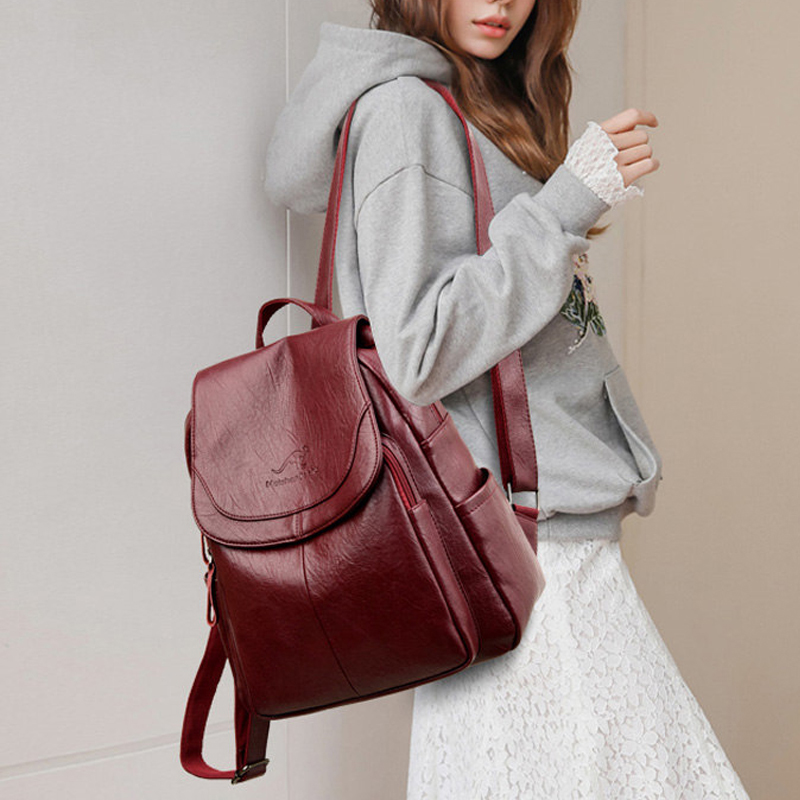 9-farbige Damen-Rucksäcke aus  – Genuine Leather Backpack Bewertung und Preis