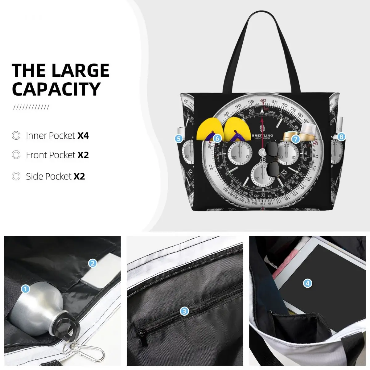 Schwarze Luxus-Uhrenzifferblat – Luxury Yoga Bags Bewertung und Preis