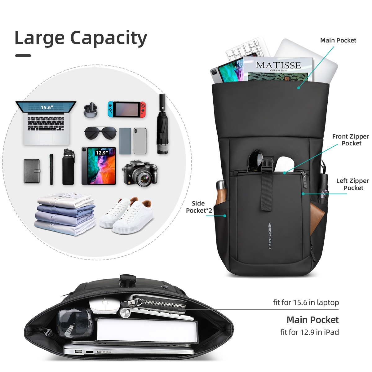 Heroic Knight Luxus-Rolltop-Ru – Luxury Bags That Fit Laptop Bewertung und Preis